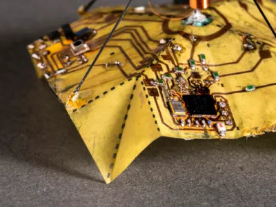 Battery Free Robots using Origami to change shape